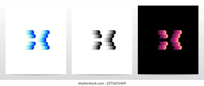 Circles Gradient Letter Alphabet Logo Design X