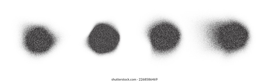 Circles and grain dots gradient noise texture stains  stipple dotwork abstract vector  Abstract circle spots halftone dotted black spray gradient sand dust splatter