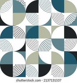 Circles graphic seamless pattern. Abstract banner. Dotted line background. Colored camouflage. Modern texture. Vector illustration.