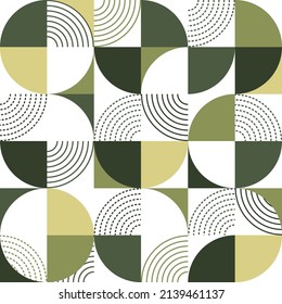 Circles graphic seamless pattern. Abstract banner. Dotted line background. Colored camouflage. Modern texture. Print for web, social, cloth, textile, wallpaper.