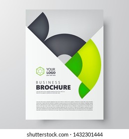 Circles green Flyer brochure design template size A4, creative cover