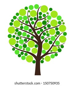 circles green tree 
