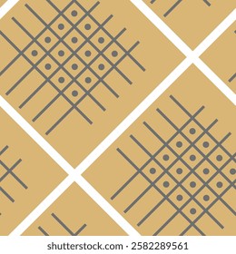 Circles in a grid of lines in a seamless pattern for presentations, websites, prints.