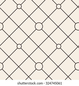 Circles grid texture. Stripped geometric seamless pattern. Modern repeating stylish texture. Flat minimalistic texture on beige background. Vector