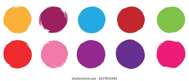 Círculos, Formas redondas Grunge, Ilustración vectorial, eps 10