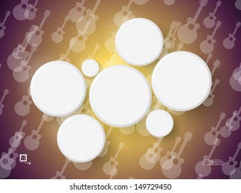 Circles with guitars background