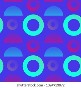 Circles and halfes gradients seamless pattern. Design for print, fabric, textile. Seamless wallpaper.