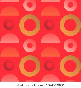 Circles and halfes gradients seamless pattern. Design for print, fabric, textile. Seamless wallpaper.
