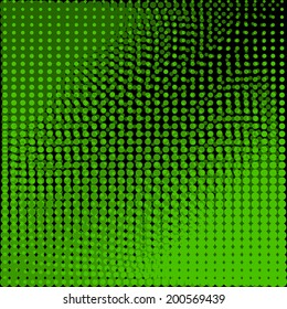 Circles halftone abstract background. Black and green colors vector illustration design element asymmetric     