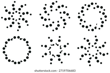 circles with halftone dots. round emblem. vector frame with dots. symbol or design element.
