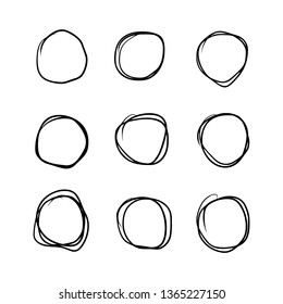Circles hand drawn set. Business, design templates