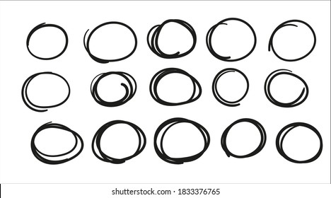 Circles hand drawn vector illustration
