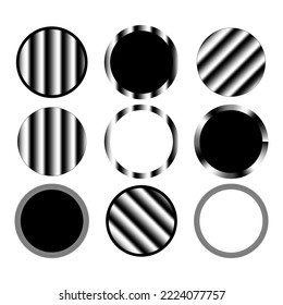 Circles hatched. Circular frame. Circle frame set. Round shape. Vector illustration. Stock image. 