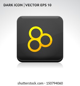Circles icon | color dark black gold yellow | icon set | abstract vector symbol | template design | shadows shiny | business button | abstract 3d