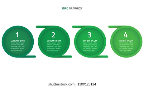 Circles infographic design elements with green colorful. Business concept with 4 options, step or processes. Vector illustration.