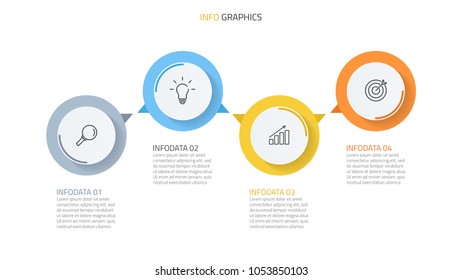 Circles infographics design elements.Timeline with 4 options, steps or processes.Vector business template for presentation.
