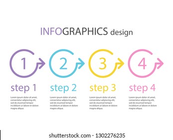 Circles infographics design template with 4 options or steps. Infographics design vector can be used for workflow layout, diagram, presentation, web design. Vector eps 10