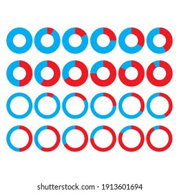 Circles infographics red blue. Infographic element. Financial chart. Business data visualization. Stock image. EPS 10.