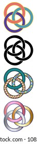 circles interconnected symbol set in different colors, gradients and decoration. design elements, icon  and logo design