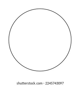 Circles isolated on a white background. Black thin outline graphics. Geometric shape.