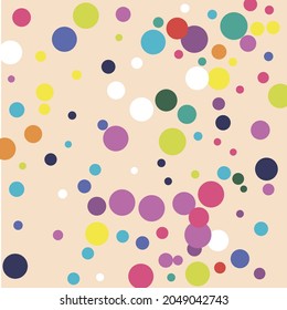 Circles Kids Purple Turquoise Children Wallpaper. Indigo Rainbow Yellow Pastel Colorful Print. Color Blue Green Play Orange Background. Dark Polka dots Pink Red White Multicolor Textile.