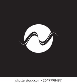 circles letter n ribbon cloth shawl fly symbol logo vector 