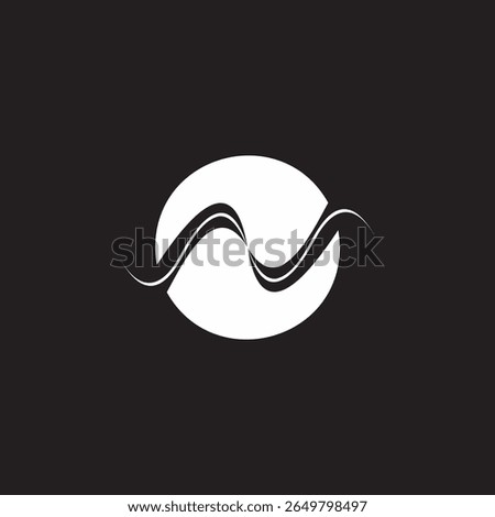 circles letter n ribbon cloth shawl fly symbol logo vector 