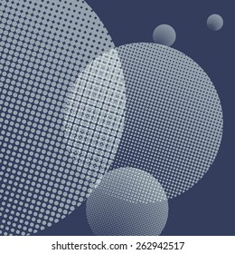 circles light on the blue background