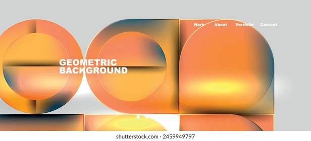 Circles and lines. Bright colorful geometry with glassmorphism effect. Vector Illustration For Wallpaper, Banner, Background, Card, Book Illustration, landing page