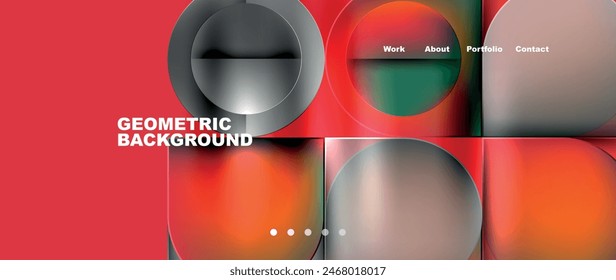 Circles and lines. Bright colorful geometry with glassmorphism effect. Vector Illustration For Wallpaper, Banner, Background, Card, Book Illustration, landing page