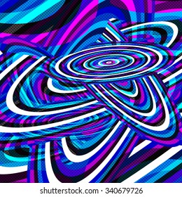 circles and lines bright psychedelic geometric background