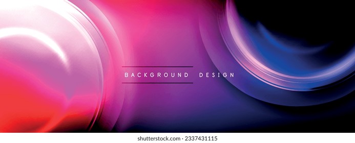 Círculos líneas y burbujas sobre gradiente de efecto brillante brillante con efectos de luz y sombra. Interacción dinámica de luz, sombra y profundidad. Diseño de tecnología futurista y rítmica
