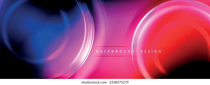 Circles lines and bubbles on bright glowing effect gradient with light and shadow effects. Dynamic interplay of light, shadow and depth. Futuristic and rhythmic technology design