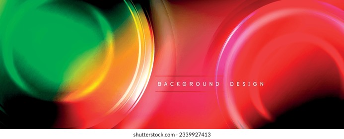 Circles lines and bubbles on bright glowing effect gradient with light and shadow effects. Dynamic interplay of light, shadow and depth. Futuristic and rhythmic technology design