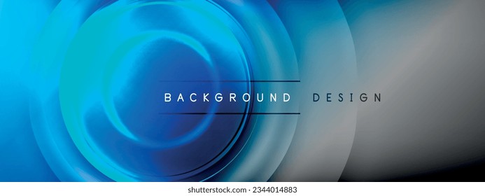 Kreise Linien und Blasen auf hellglühenden Effekt Farbverlauf mit Licht und Schatten. Dynamisches Zusammenspiel von Licht, Schatten und Tiefe. Futuristische und rhythmische Technologie-Design