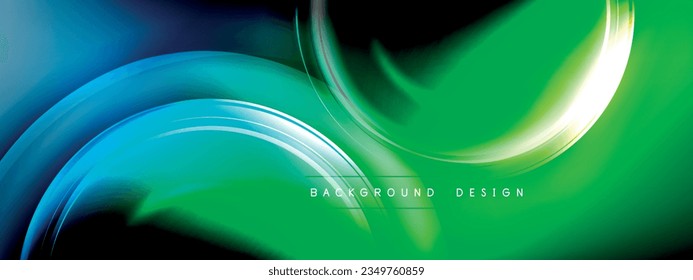 Circles lines and bubbles on bright glowing effect gradient with light and shadow effects. Dynamic interplay of light, shadow and depth. Futuristic and rhythmic technology design