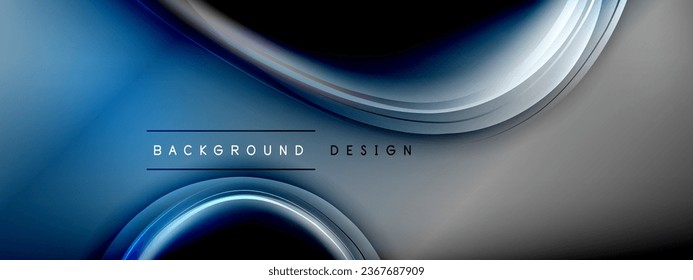 Circles lines and bubbles on bright glowing effect gradient with light and shadow effects. Dynamic interplay of light, shadow and depth. Futuristic and rhythmic technology design
