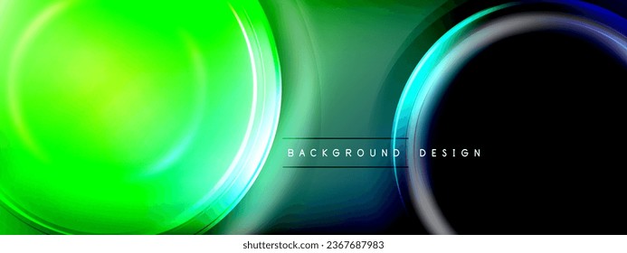 Circles lines and bubbles on bright glowing effect gradient with light and shadow effects. Dynamic interplay of light, shadow and depth. Futuristic and rhythmic technology design