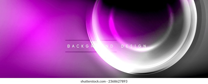 Circles lines and bubbles on bright glowing effect gradient with light and shadow effects. Dynamic interplay of light, shadow and depth. Futuristic and rhythmic technology design