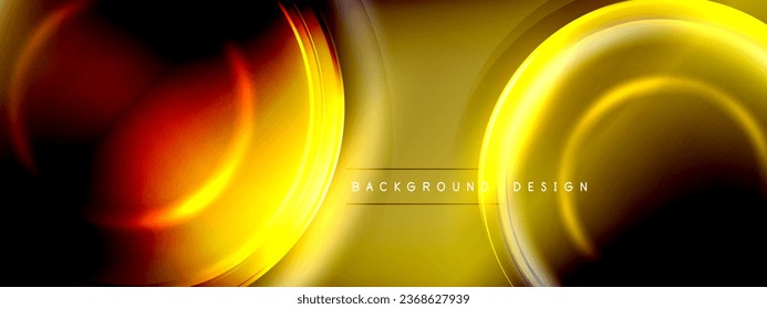 Circles lines and bubbles on bright glowing effect gradient with light and shadow effects. Dynamic interplay of light, shadow and depth. Futuristic and rhythmic technology design