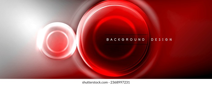 Circles lines and bubbles on bright glowing effect gradient with light and shadow effects. Dynamic interplay of light, shadow and depth. Futuristic and rhythmic technology design