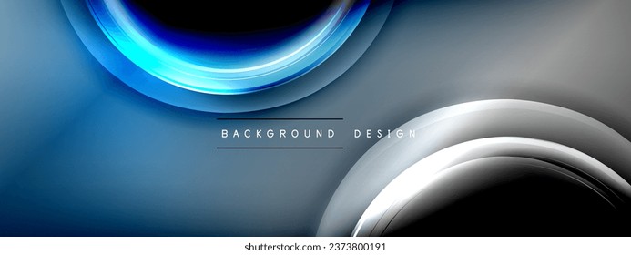 Círculos líneas y burbujas sobre gradiente de efecto brillante brillante con efectos de luz y sombra. Interacción dinámica de luz, sombra y profundidad. Diseño de tecnología futurista y rítmica