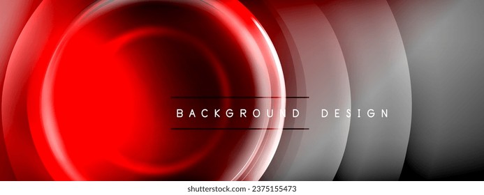 Círculos líneas y burbujas sobre gradiente de efecto brillante brillante con efectos de luz y sombra. Interacción dinámica de luz, sombra y profundidad. Diseño de tecnología futurista y rítmica