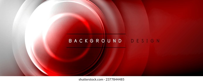 Circles lines and bubbles on bright glowing effect gradient with light and shadow effects. Dynamic interplay of light, shadow and depth. Futuristic and rhythmic technology design