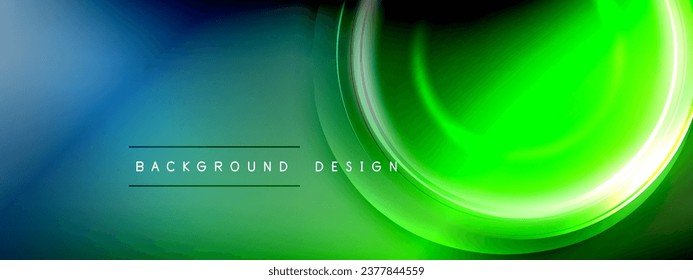 Círculos líneas y burbujas sobre gradiente de efecto brillante brillante con efectos de luz y sombra. Interacción dinámica de luz, sombra y profundidad. Diseño de tecnología futurista y rítmica