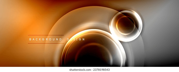 Círculos líneas y burbujas sobre gradiente de efecto brillante brillante con efectos de luz y sombra. Interacción dinámica de luz, sombra y profundidad. Diseño de tecnología futurista y rítmica