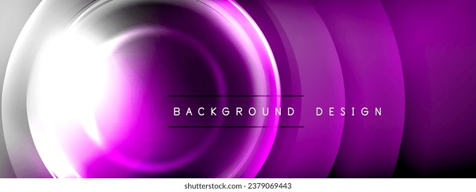 Círculos líneas y burbujas sobre gradiente de efecto brillante brillante con efectos de luz y sombra. Interacción dinámica de luz, sombra y profundidad. Diseño de tecnología futurista y rítmica