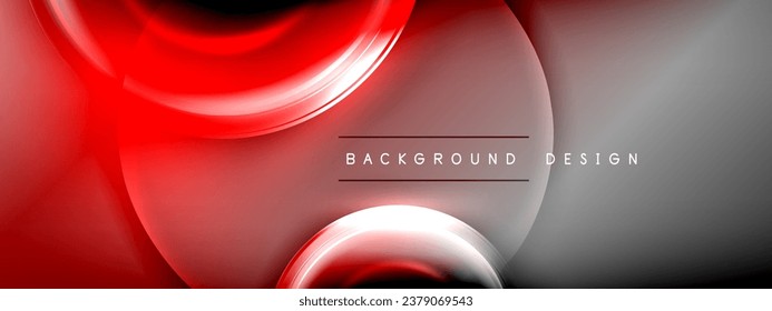 Círculos líneas y burbujas sobre gradiente de efecto brillante brillante con efectos de luz y sombra. Interacción dinámica de luz, sombra y profundidad. Diseño de tecnología futurista y rítmica