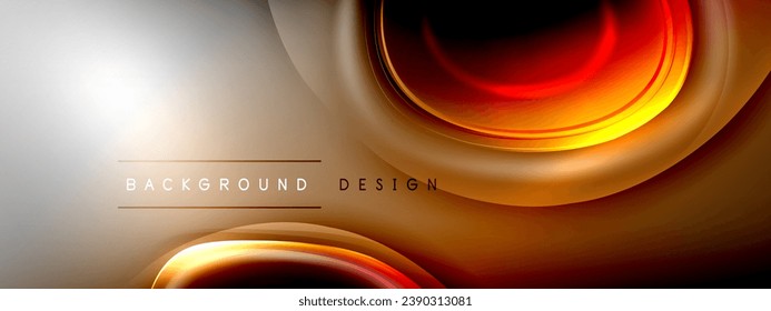 Circles lines and bubbles on bright glowing effect gradient with light and shadow effects. Dynamic interplay of light, shadow and depth. Futuristic and rhythmic technology design