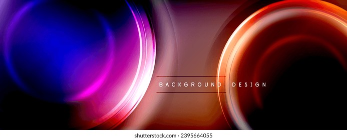 Circles lines and bubbles on bright glowing effect gradient with light and shadow effects. Dynamic interplay of light, shadow and depth. Futuristic and rhythmic technology design